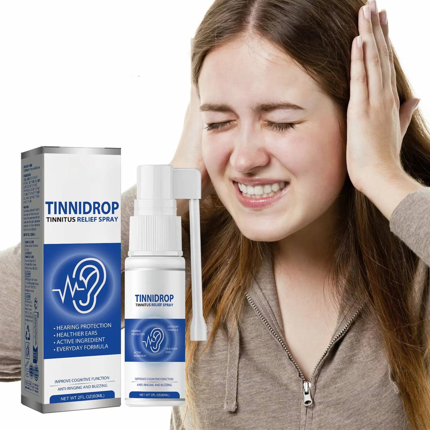 Botanical Ear Drops with Ginkgo Biloba and Mullein for Tinnitus Sound, 2 Pack