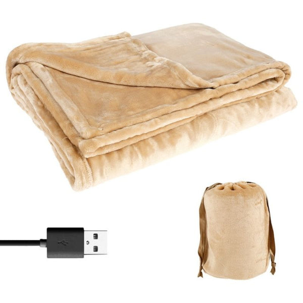 USB Heated Blanket with Soft Flannel and Two-Person Size, 63 x 33 Inches