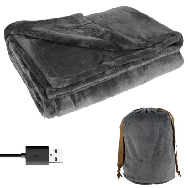 USB Heated Blanket with Soft Flannel and Two-Person Size, 63 x 33 Inches
