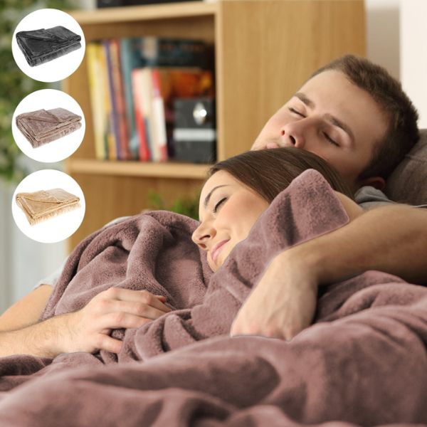 USB Heated Blanket with Soft Flannel and Two-Person Size, 63 x 33 Inches
