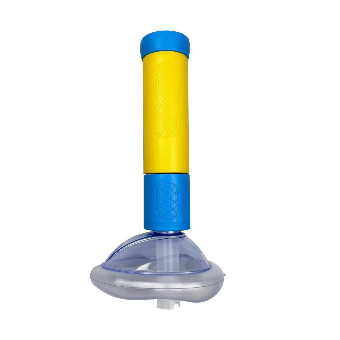 Airway Obstruction Removal Tool with Spring Loaded Plunger and Airtight Mask Seal