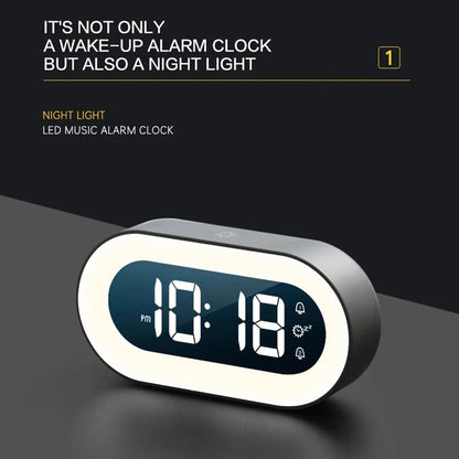 Wake Light Alarm Clock with USB-C Charging and Dimmable Night Light, Large LED Display