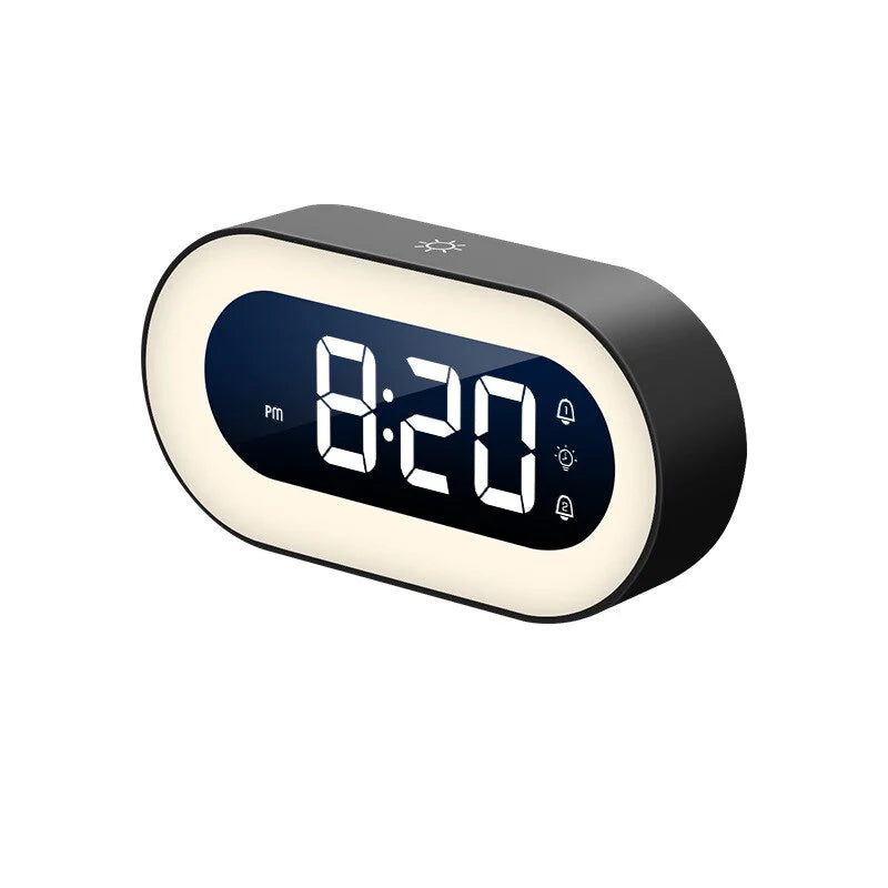 Wake Light Alarm Clock with USB-C Charging and Dimmable Night Light, Large LED Display