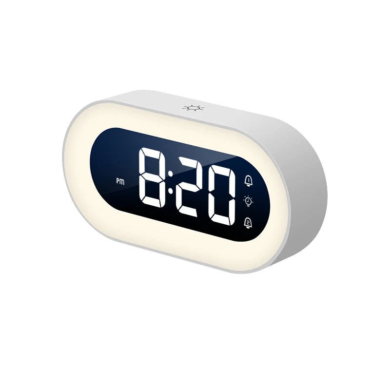 Wake Light Alarm Clock with USB-C Charging and Dimmable Night Light, Large LED Display