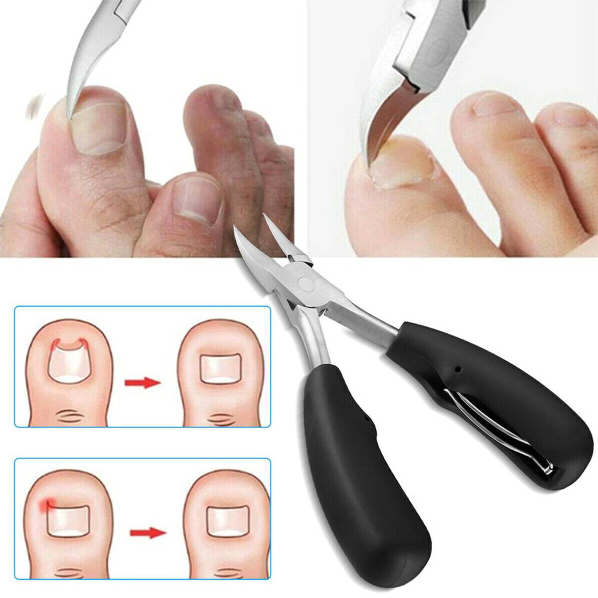 Heavy Duty Nail Clippers with Carbon Steel Blade and Built-In File, 2-Piece Set