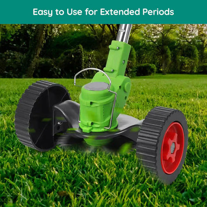 Cordless Grass Trimmer with Adjustable Telescopic Handle and Multi-Angle Cutting Head, Three Interchangeable Blades