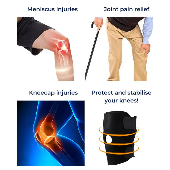 Compression Knee Brace with Dual Side Stabilizers and Adjustable Straps, Neoprene Cushioned Support