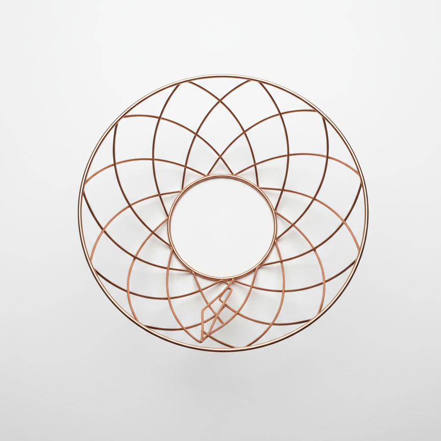 Red Sculptural Wire Fruit Vessel