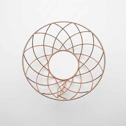 Red Sculptural Wire Fruit Vessel