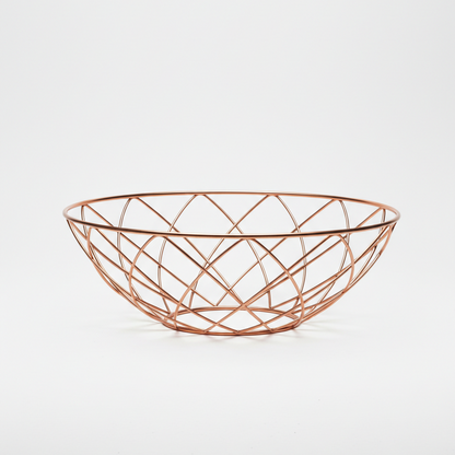 Red Sculptural Wire Fruit Vessel