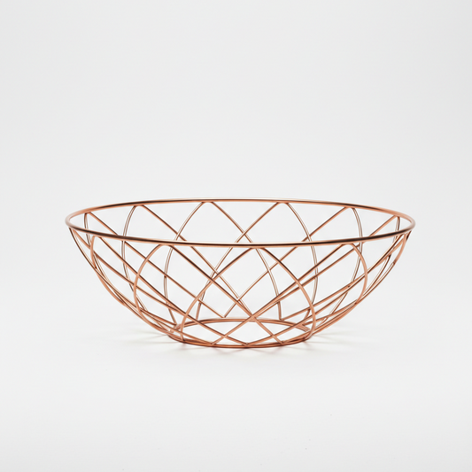 Red Sculptural Wire Fruit Vessel