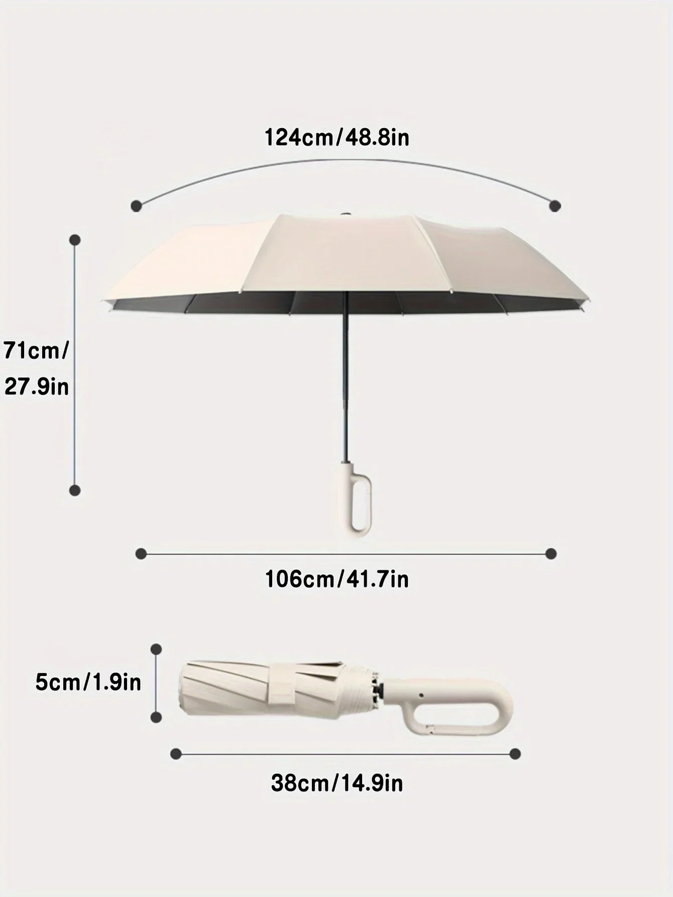 Compact Umbrella with Wind-Resistant Frame and One-Touch Auto Open, Waterproof Canopy