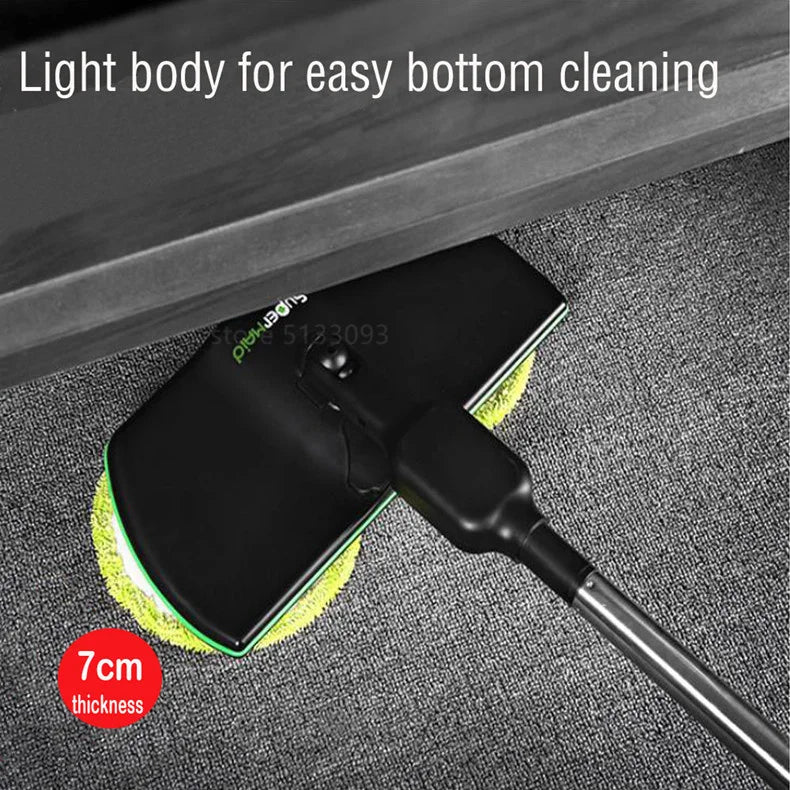 Dual Motor Electric Spin Mop with 180 Degree Rotating Head and Extendable Pole