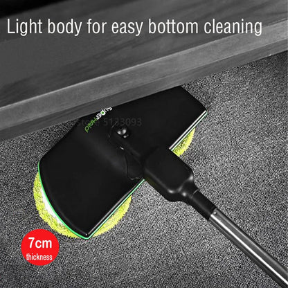 Dual Motor Electric Spin Mop with 180 Degree Rotating Head and Extendable Pole