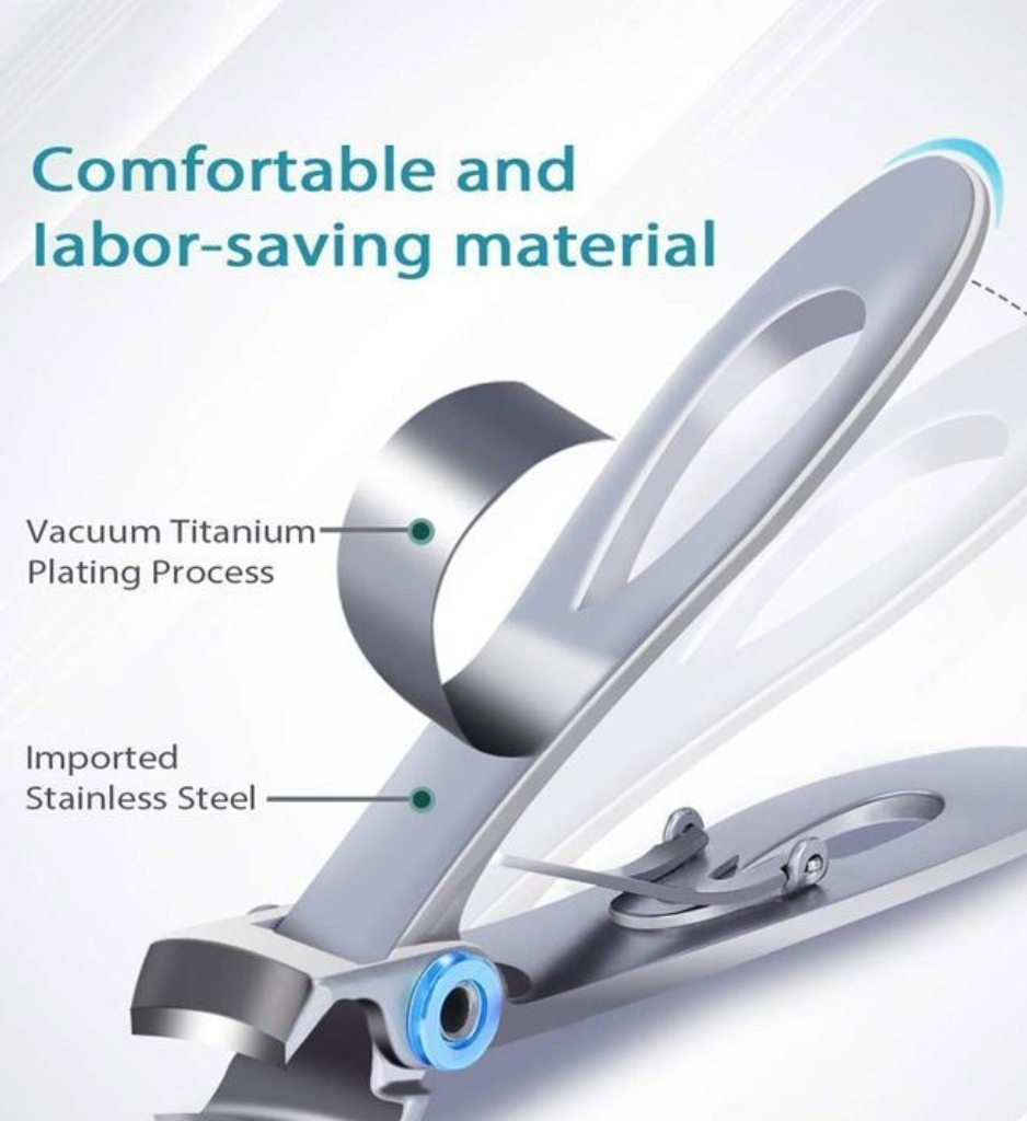 Wide Jaw Toenail Clipper with Cast Steel Blades and Ergonomic Handle