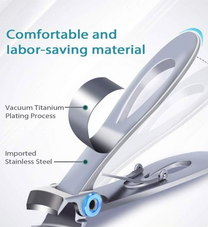 Wide Jaw Toenail Clipper with Cast Steel Blades and Ergonomic Handle