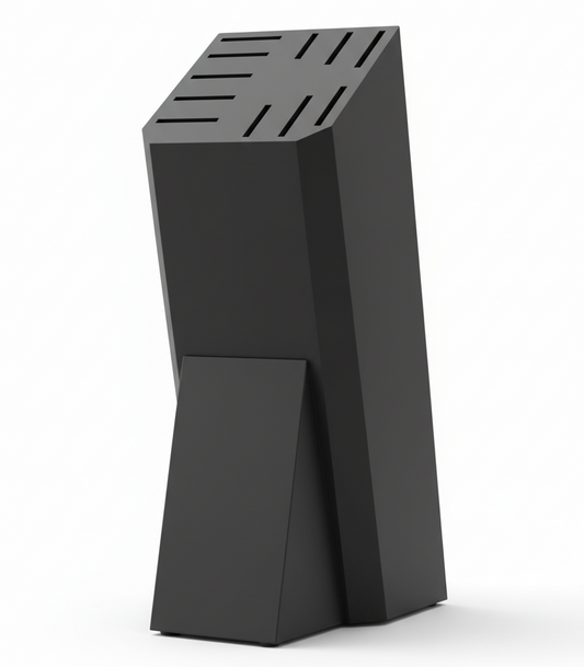 Vertical Geometric Black Knife Stand