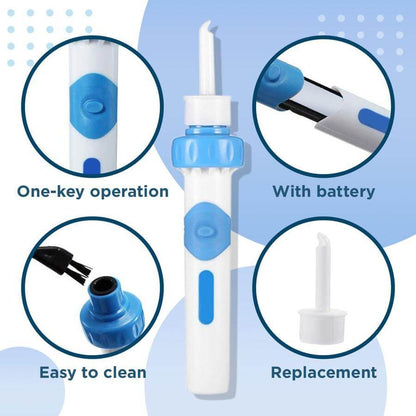 Ear Cleaner with Vibration Suction and Soft Silicone Tips, Compact Travel Size