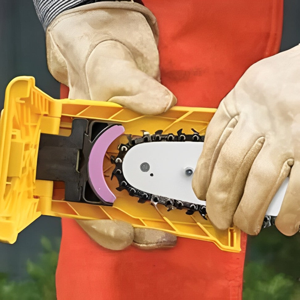 Portable Chainsaw Bar Sharpener with Stone Grinding Attachment for 14-20in Bars