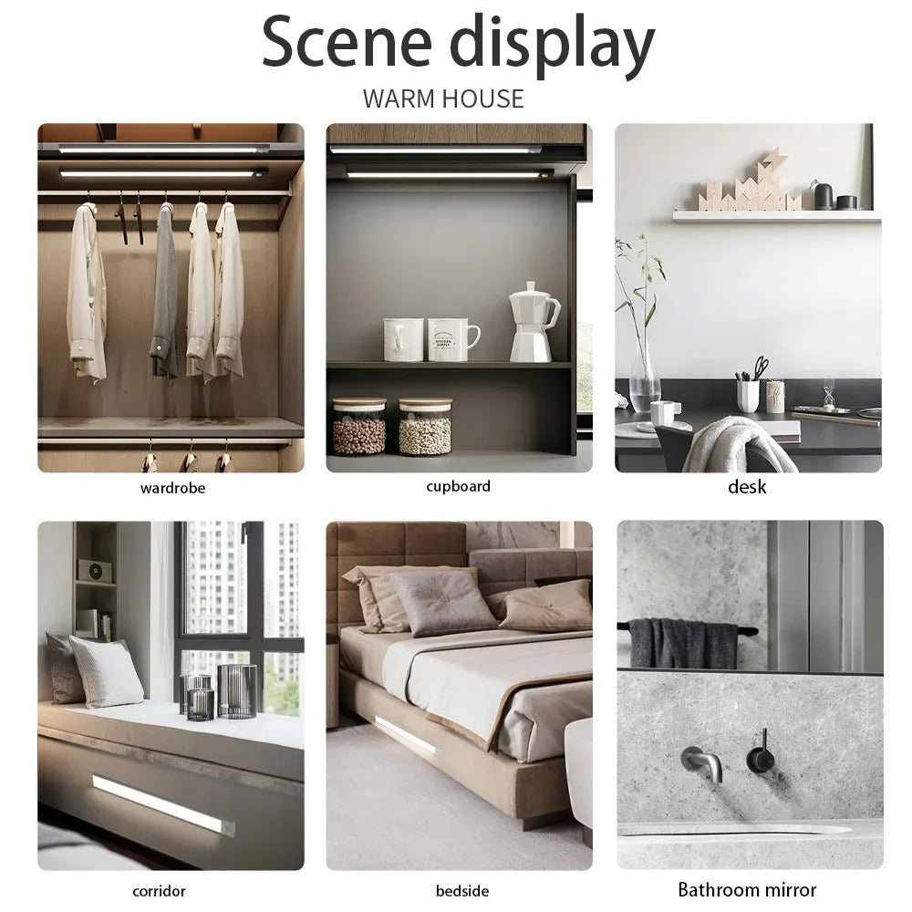 Motion Sensor Cabinet Light with Magnetic Mounting and Adjustable Dimming, Triple Layer Design