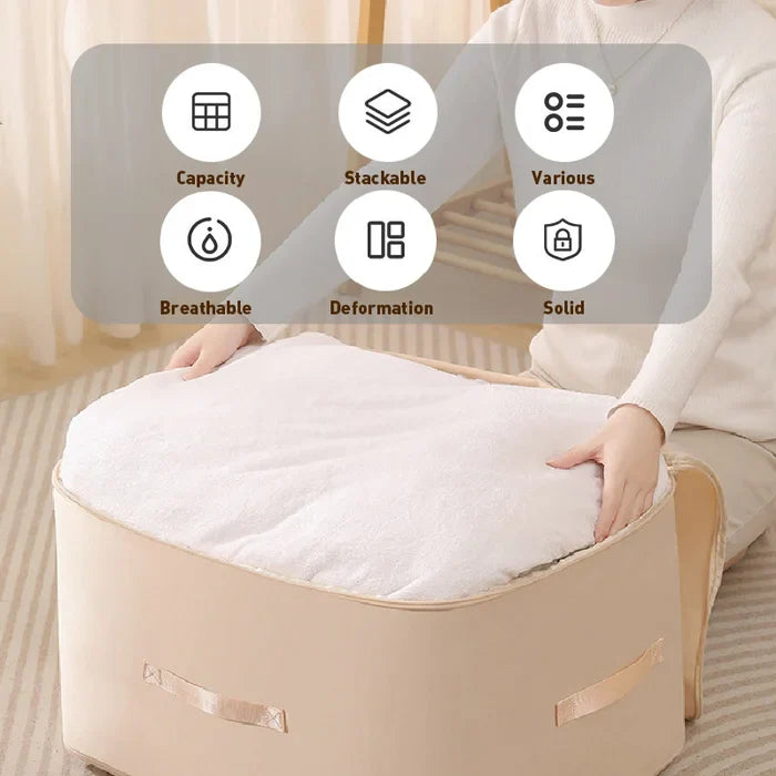 Compression Storage Bag with Built-In Zipper and Durable Handles, Water-Resistant Fabric