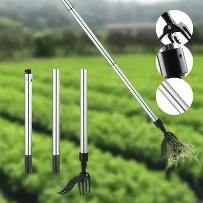Standing Weed Puller with Foot Pedal Leverage and Barbed Claws, Detachable