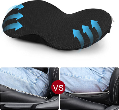 Car Seat Cushion with 3.5-Inch Height Boost and Contoured Memory Foam, Removable Cover
