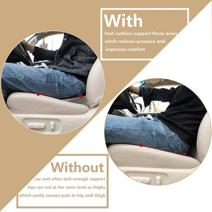 Car Seat Cushion with 3.5-Inch Height Boost and Contoured Memory Foam, Removable Cover