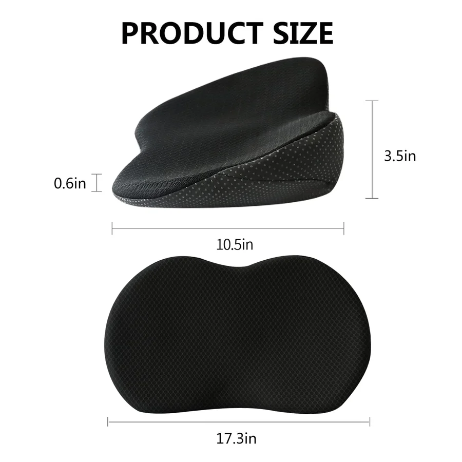 Car Seat Cushion with 3.5-Inch Height Boost and Contoured Memory Foam, Removable Cover