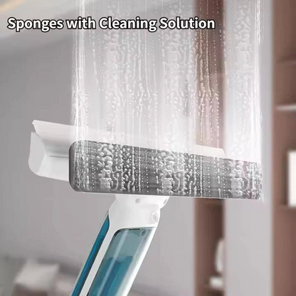 Telescopic Window Cleaner with Integrated Spray and Microfiber Pad, 51-Inch Reach
