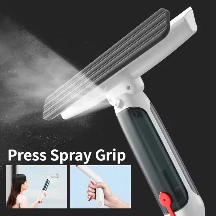 Telescopic Window Cleaner with Integrated Spray and Microfiber Pad, 51-Inch Reach