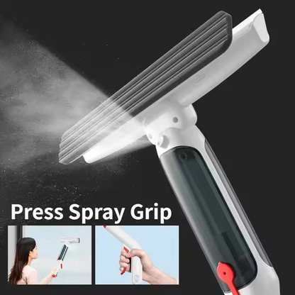Telescopic Window Cleaner with Integrated Spray and Microfiber Pad, 51-Inch Reach