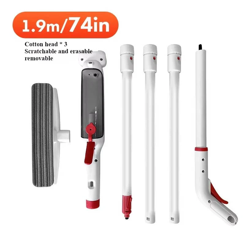 Telescopic Window Cleaner with Integrated Spray and Microfiber Pad, 51-Inch Reach