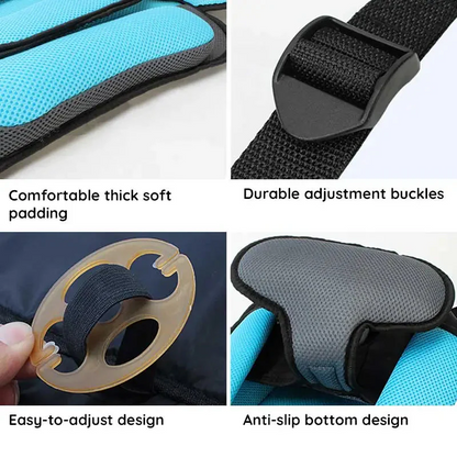 Car Seat Cushion with Adjustable Five-Point Harness and Breathable Mesh, Non-Slip Base
