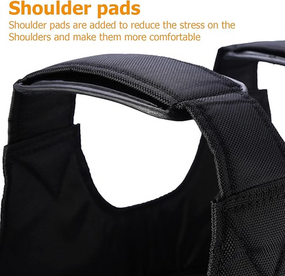 Adjustable Weighted Vest with Removable Pouches and Ergonomic Fit, Up to 110 Lb Capacity
