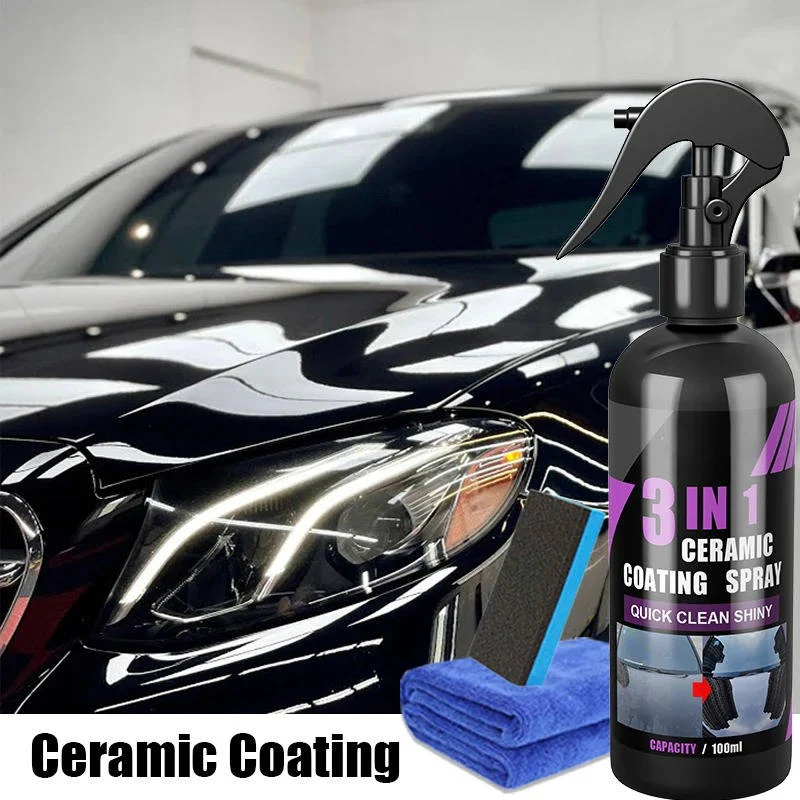 Ceramic Car Coating with Spray-On Application and Hydrophobic 12-Month Protection