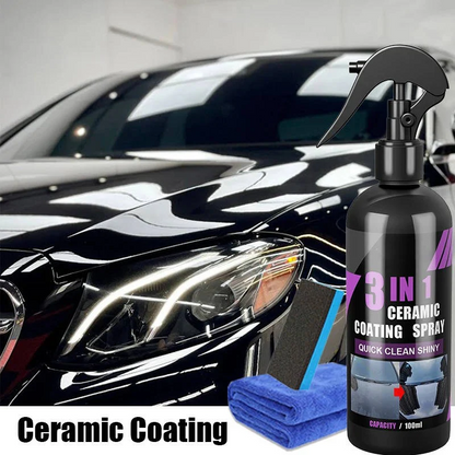 Ceramic Car Coating with Spray-On Application and Hydrophobic 12-Month Protection