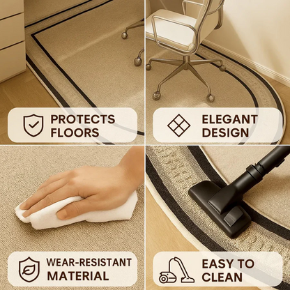 Chair Floor Mat with Low-Pile Surface and Non-Slip Backing for Hardwood Floors