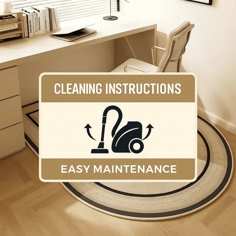 Chair Floor Mat with Low-Pile Surface and Non-Slip Backing for Hardwood Floors