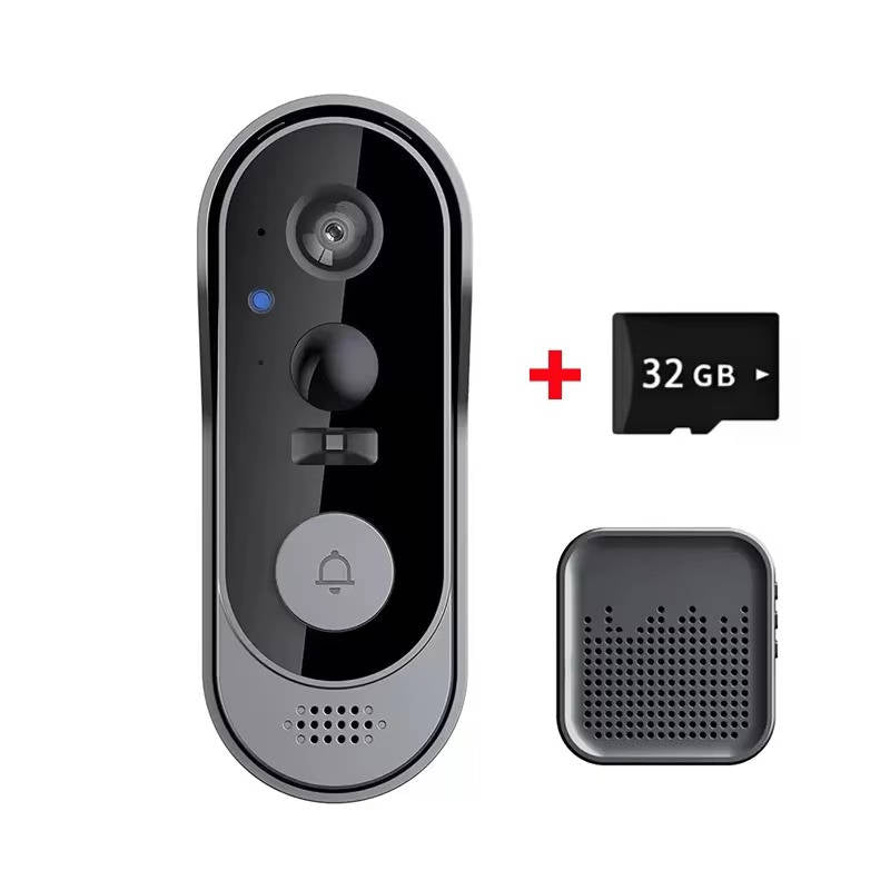 Wireless Video Doorbell with Motion Detection and Night Vision, Local Storage