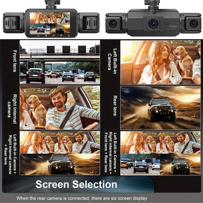 4 Channel Dash Cam with Night Vision and WiFi Mobile App, Front 1080p Side/Rear 720p
