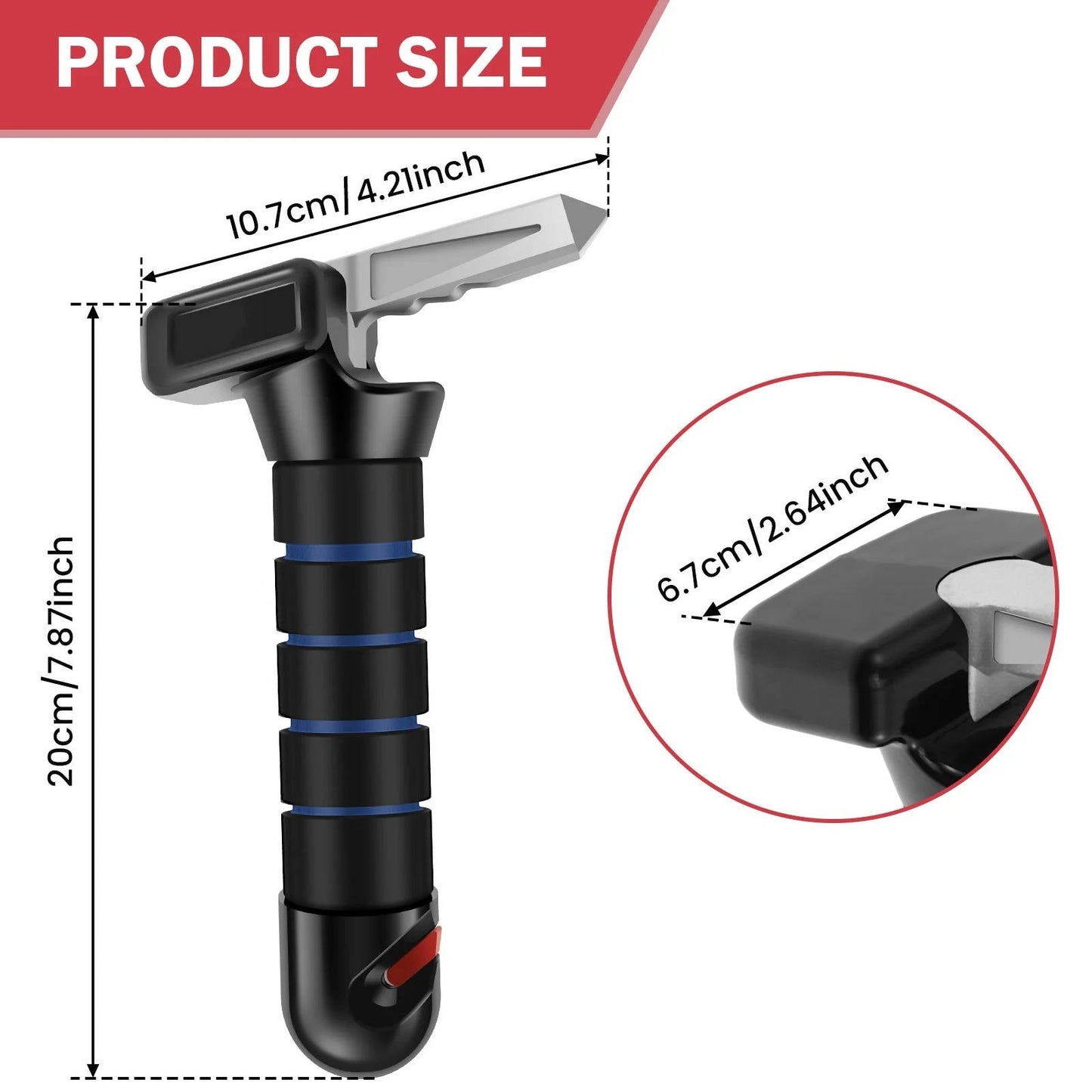 Car Door Assist Handle with Foam Grip and Emergency Tools, 2 Pack