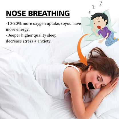 Nasal Breathing Strips with Bamboo Charcoal Fiber and Hypoallergenic Adhesive