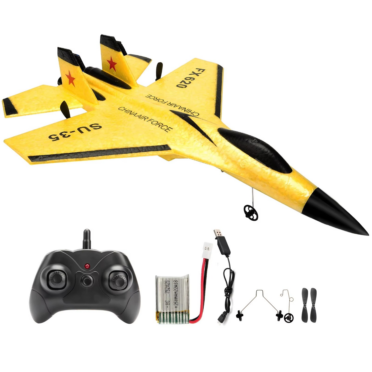 Beginner RC Airplane with Three-Axis Gyro and LED Night Lights, Ready-to-Fly