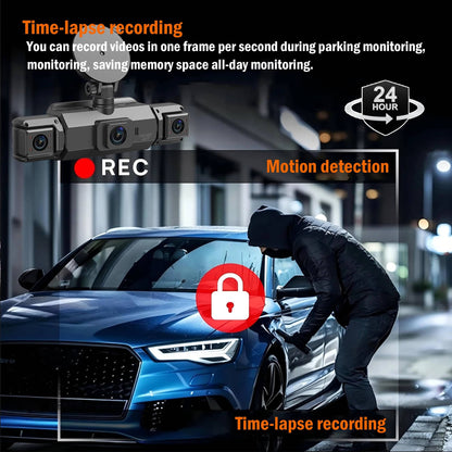 4 Channel Dash Cam with Night Vision and WiFi Mobile App, Front 1080p Side/Rear 720p