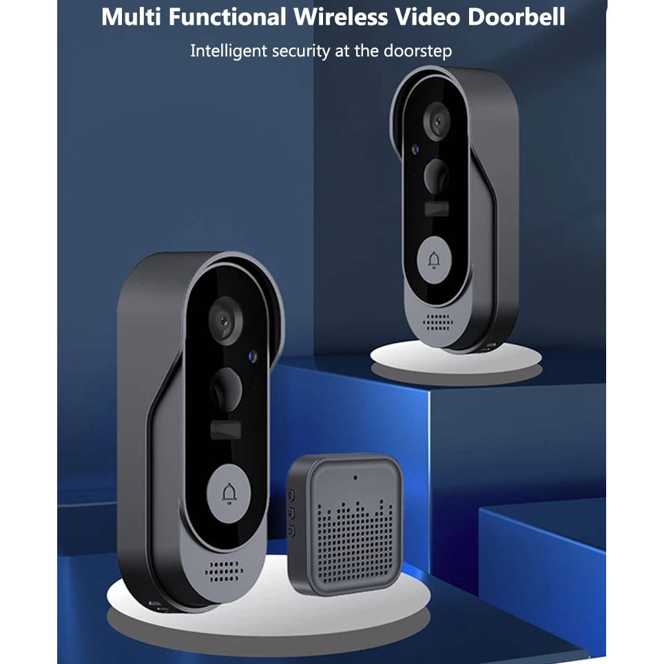 Wireless Video Doorbell with Motion Detection and Night Vision, Local Storage
