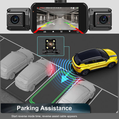 4 Channel Dash Cam with Night Vision and WiFi Mobile App, Front 1080p Side/Rear 720p