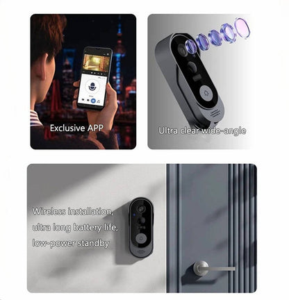 Wireless Video Doorbell with Motion Detection and Night Vision, Local Storage