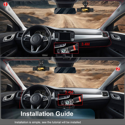 4 Channel Dash Cam with Night Vision and WiFi Mobile App, Front 1080p Side/Rear 720p