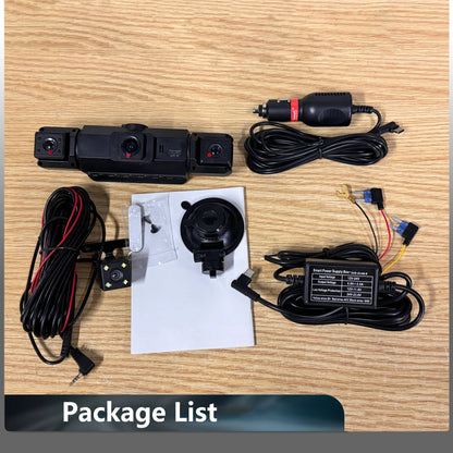 4 Channel Dash Cam with Night Vision and WiFi Mobile App, Front 1080p Side/Rear 720p